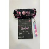 Mikasso Blackpink Defter Kalemlik Anahtarlık Kombin Karton Düz Çizgisiz 160 Yaprak Orta Boy Siyah Not Defter - Çok Renkli