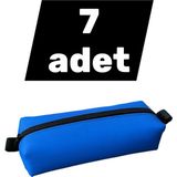 Mikasso Blue Pencil Case Tek Bölmeli Kalem Çantası Tek Fermuarlı Kalemlik Kalem Kutusu 7 Adet Tekstil Mavi - Çok Renkli