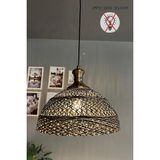 Mikasso Bohem Recycle Iplik Jüt El Yapımı Siyah Parçacıklı Hasır Eskitme Tokmak Başlık Tekli Avize Metal 1 E - Çok Renkli