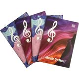Mikasso Bound Simple 20 Yaprak A4 Büyük Boy Müzik Defteri Karton Düz Çizgili Büyük Boy Turuncu A4 20 Yaprak - Çok Renkli