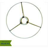 Mikasso Boyasız / Ham Metal Abajur Teli | 38 cm Çap * 1 Adet * Boyasız | E27 Duy Girişli - Paslanmaz 4mm Gal - Çok Renkli