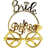 Mikasso Bride Yazılı Taç ve Bride To Be Yazılıı Gözlük Seti Altın Renkk (Tb) Çok Renkli