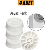 Mikasso Bro Çamaşır Makinesi Kaydırmaz Stoper Beyaz Renk 4 Adet Titreşim Gürültü Önleyici Ayak Denge Ayağı.