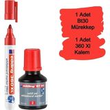 Mikasso BT30 Tahta Kalemi Mürekkebi 1 Adet +360XL Doldurulabilir Tahta Kalemi 1 Adet Tkm Renkli Tebeşir Kırm - Çok Renkli
