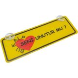 Mikasso Bu Kalp Seni Unutur Mu? Yazılı Sarı Dekor Plaka Vantuzlu Cam Süsü 22X7.5CM Bksu2 - Çok Renkli