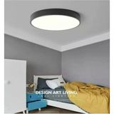 Mikasso Büyük Boy 24W Metal Siyah Kasa Tavana Sıfır LED Panel Armatür Avize 6500K Beyaz Işık Ev Ofis Işyeri - Çok Renkli