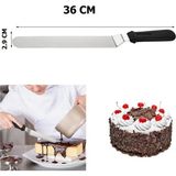 Mikasso Büyük Boy Pasta Sıvama Spatulası 36 cm Paslanmaz Çelik Eğik Spatula Krema Sıvama Bıçağı Çelik Metali