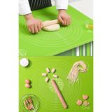 Mikasso Büyük Boy Silikon Hamur Açma Matı 50X40 cm Hamur Ölçekli Yeşil Çelik