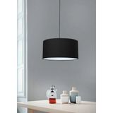 Mikasso Büyük Boy Siyah Kumaş Başlıklı Sarkıt Avize 38 cm Srkt-2 Kumaş 1 E27 Siyah Salon / Oturma Odası - Çok Renkli