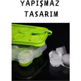 Mikasso Buzluk Silikon Kapaklı Buzluk Pratik Buz Kalıbı Bas Parmak Silikon Buzdolabı Kalıbı Kapaklı Yapışmaz