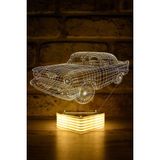 Mikasso Cadillac Araba Hediye Lamba Cadillac 3D Görünümlü LED Aydınlatma Cam Sarı - Çok Renkli