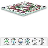 Mikasso Cam Gider Kapağı | Lale Motif | 4'lü Takım | 15CM x 15CM Cam Gümüş - Çok Renkli