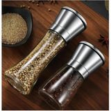 Mikasso Cam Gövdeli Paslanmaz Çelik Kapaklı Tuz Karabiber Değirmeni Tuz Karabiber Öğütücü 150ML & 200ML Cam