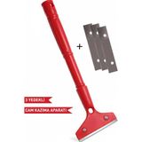 Mikasso Cam Seramik Fayans Kazıyıcı Etiket Sökme Temizleme Kazıma Bıçağı (+3 Yedekli)