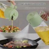 Mikasso Cam Yağdanlık Çift Fonksiyonlu 500ML Kulplu Zeytinyağı Sıvıyağ Şişesi Airfryer Sprey Yağlık Yeşil