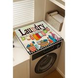 Mikasso Çamaşır Kurutma Makinesi Üstü Düzenleyici Mat Örtüsü Laundry Room Kaymaz Sıvı Geçirmez Kumaş Çok Ren - Çok Renkli