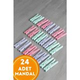 Mikasso Çamaşır Mandalı 24 Adet Mandal Plastik Çamaşır Mandalı 10