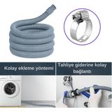 Mikasso Çamaşır ve Bulaşık Makinası Için Körüklü Pis Su Tahliye Hortumu 3 Metre Kombi Su Gideri