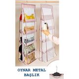 Mikasso Çanta Organizer Düzenleyici Hurç -10'lu Çizgili Plastik Pembe - Çok Renkli