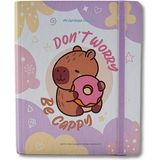 Mikasso Capybara A5 120 Yaprak Sert Kapak Spiralli Lastikli Ayraçlı Planner Defter (7827) Karton Spiralli 12 - Çok Renkli