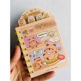 Mikasso Capybara Kapibara Spiralli Ayraçlı Set Kapak Not Defteri Sert Spiralli Çizgili 100 Yaprak Küçük Boy - Çok Renkli