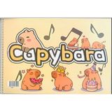 Mikasso Capybara Sevimli Ayıcık 25*35 Siprelli 15 Sayfa Resim Defteri Karton Spiralli Çizgisiz Orta Boy Bej - Çok Renkli