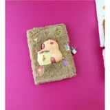Mikasso Capybara Squishy Kapaklı Kilitli Günlük Defter Sert Düz Orta Boy Çok Renkli Okul Defterleri Belirtil