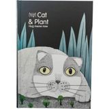 Mikasso Cat & Plant Not Defteri 10X14 cm 40 Yp Karton Düz Renkli Orta Boy Siyah Not Defteri A6 Konsept Defte - Çok Renkli
