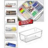 Mikasso Çekmece Içi Düzenleyici Modüler Saklama Kabı Makyaj Takı Organizeri 15 x 7,5 cm Plastik Beyaz
