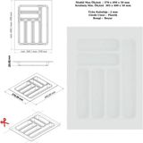 Mikasso Çekmece Içi Kaşıklık, Düzenleyici, Organizatör 37 cm x 49 Cm-Beyaz Plastik Beyaz - Çok Renkli