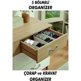 Mikasso Çekmece ve Dolap Içi Düzenleyici Beyaz Raf Düzenleyici Çorap Çamaşır Kravat Şal Organizeri Plastik B
