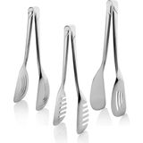 Mikasso Çelik Lüx 3'lü Maşa Servis Seti Pasta,salata ve Makarna Maşası 22 cm x 3 Adet Çelik Gri