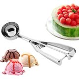 Mikasso Çelik Lüx Top Şeklinde Ergonomik Dondurma Kaşığı Çelik Gri