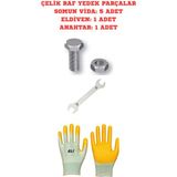 Mikasso Çelik Raf Kurulum Seti ( Eldiven + Anahtar + Somun + Vida), Depo Rafı, Kiler Rafı, Ekipman - Çok Renkli