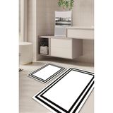 Mikasso Çerçeveli Kaymaz Taban Yıkanabilir 2'li Set Banyo Halısı Paspas Klozet Takımı KT-KZHT-529 Polyester - Çok Renkli