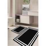 Mikasso Çerçeveli Kaymaz Taban Yıkanabilir 2'li Set Banyo Halısı Paspas Klozet Takımı KT-KZHT-531 Polyester - Çok Renkli