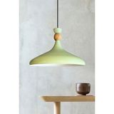 Mikasso Champion Mint Ahşap Şapka Tekli Avize Sarkıt Salon Mutfak Cafe Butik Lamba Aydınlatma Avizeler Metal - Çok Renkli