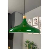 Mikasso Champion Yeşil Ahşap Boncuk Başlık Tekli Avize Sarkıt Salon Mutfak Butik Lamba Aydınlatma Metal 1 E2 - Çok Renkli