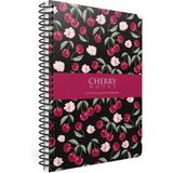 Mikasso Cherry Spiralli Sert Kapak Defter 17X24 cm 120 Yaprak 70 Gram Krem Kağıt Kareli Sert Spiralli Kareli - Çok Renkli