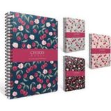 Mikasso Cherry Spiralli Sert Kapak Not Defteri 17X24 cm 120 Yaprak Çizgili 6371 (Karışık Renk 1 Adet) Karton - Çok Renkli