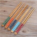 Mikasso Chopstick Japon Çin Yemek Çubuğu 10 Çift Yıkanabilir Bambu Bambu Kahverengi