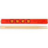 Mikasso Chopstick Kırmızı Kılıflı 50 Çift Çin Çubuğu 24CM Çelik Çok Renkli