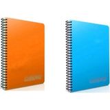 Mikasso Chromo (A4) Pp Kapak Spiralli Defter -Kareli 140 Yp 2'li Spiralli Kareli Turuncu A4 - Çok Renkli
