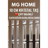 Mikasso Çift Delikli 🌼 1 Adet 10 Cm🌺kristal Avize Taşı Tabut 🌼orjinal Kristal Kolye Ucu Taş 10 Beyaz Salon / - Çok Renkli