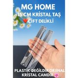 Mikasso Çift Delikli 15 cm 🌺 5 Adet Kristal Avize Taşı Tabut 🌺 Orjinal Kristal Avize Yedek Parça 10 Beyaz Sa - Çok Renkli