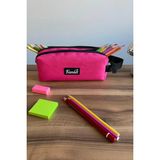Mikasso Çift Gözlü Kalemlik – Geniş Hacimli Organizer Çanta Tekstil Pembe - Çok Renkli