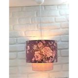 Mikasso Çift Kumaş Şapkalı Silindir Şapkalı Modern Tek Sarkıtlı Avize Kumaş 1 E27 Pembe Bebek / Çocuk Odası - Çok Renkli