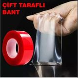 Mikasso Çift Taraflı Bant Şeffaf Silikon Bant Güçlü Yapıştırıcı Strong Montaj Bandı 18MM x 2metre Şeffaf