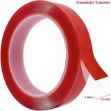 Mikasso Çift Taraflı Bant Şeffaf Silikonlu Su Geçirmez Akrilik Montaj Bandı (5 mt x 10 Mm)