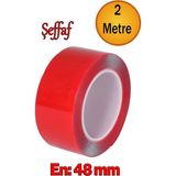 Mikasso Çift Taraflı Silikon Bant Montaj Bandı Şeffaf 48 mm x 2 Metre Güçlü Çok Amaçlı Yapıştırıcı 1 Adet. Ş